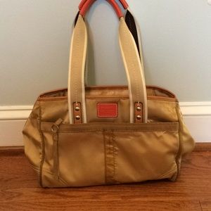 Large gold Coach bag